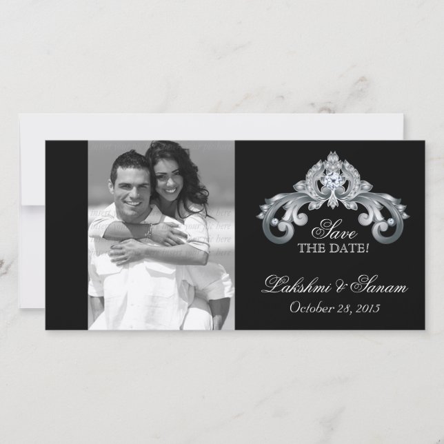 Wedding Save the Date Photocard Silver Anniversary (Front)