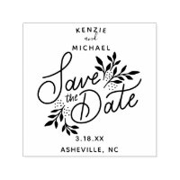 Wedding Save the Date Pretty Hand Drawn Botanical