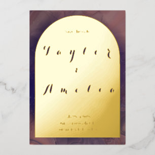 Wedding Save the Date Purple Boho Arch Real