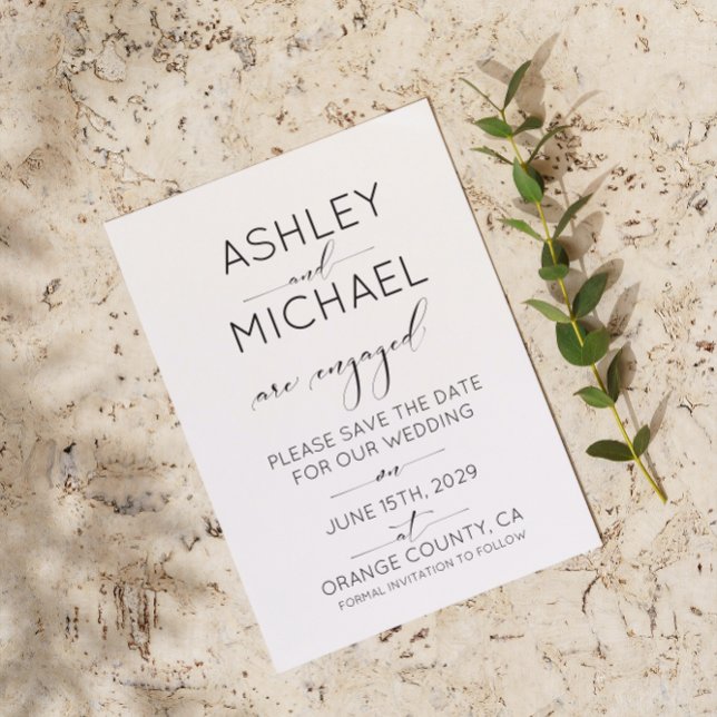 Wedding Save the Date QR Code Black and White Invitation (Save the Date for our wedding!  #LoveBegins)