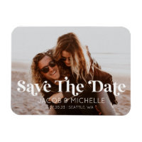 Wedding Save The Date Retro Minimal Picture Photo