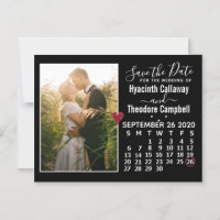 Wedding Save the Date September 2020 Calendar