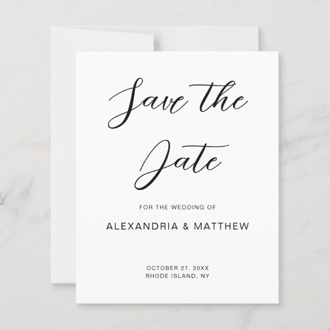 Wedding Save the Date Simple Invitation (Front)