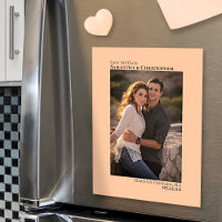 Wedding Save the Date Vertical Photo Coral Peach