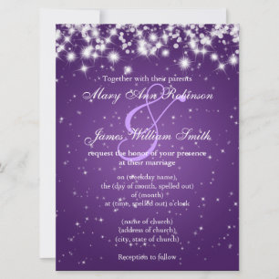 Wedding Save The Date Winter Sparkle Purple