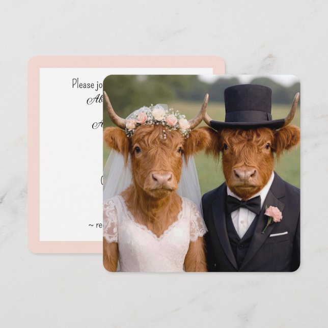 Wedding Scottish Highland Cows (Front/Back)