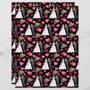 Wedding Scrapbook Paper in Black