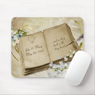 Wedding Scrapbook with Pen Mouse Pad