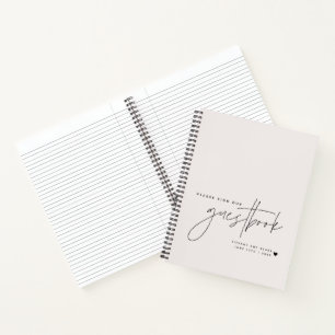 Wedding Script Calligraphy Ecru Guest Notebook