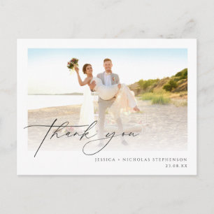 Wedding Script Calligraphy Thank You Postcard