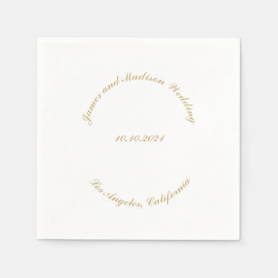 Wedding script custom curved text names elegant napkin