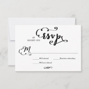 Wedding Script Damask - RSVP Card