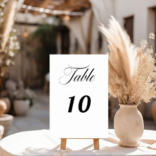 Wedding script elegant minimalist table number