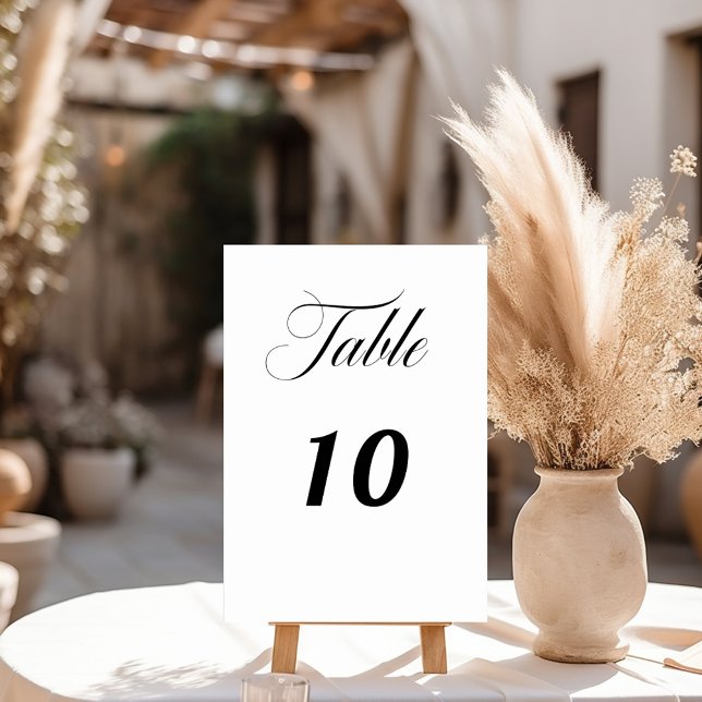 Wedding script elegant minimalist table number (Creator Uploaded)