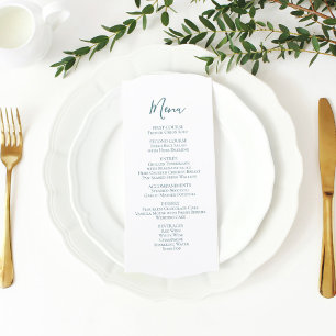 Wedding Script Menu Minimalist Blue