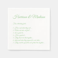 Wedding Script names Couple Fun Facts light green