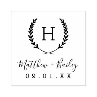 Wedding Script Return Address Rubber Stamp