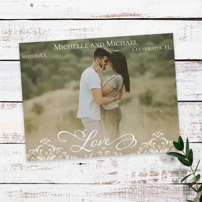 Wedding Script Save the Date Photo Magnet (Creator Uploaded)