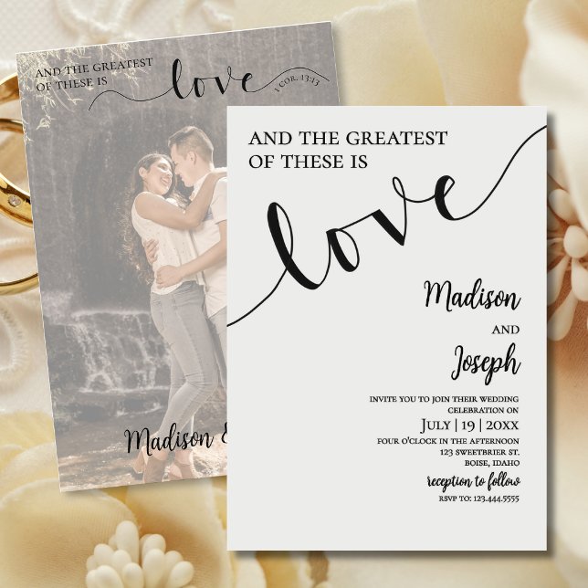Wedding, Script, Simple, Christian, Typography Invitation (Creator Uploaded)