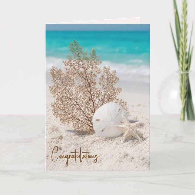 Wedding Sea Fan and Starfish Card (Front)
