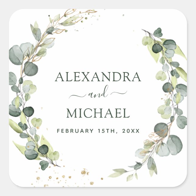 Wedding Seal Eucalyptus Greenery Succulent (Front)