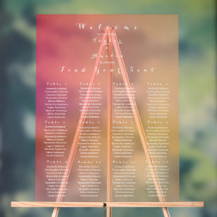 Wedding Seating 12 Tables Sunset Ombre Acrylic Sign