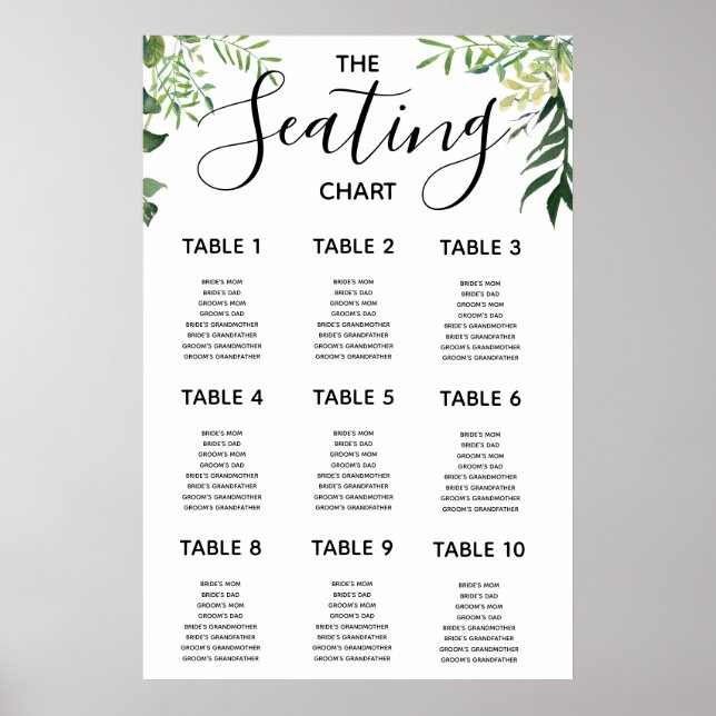 WEDDING SEATING CHART (Front)