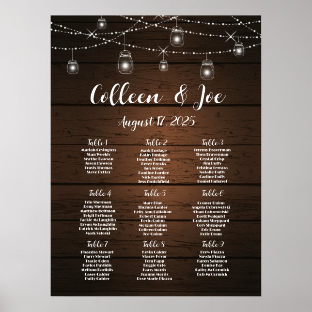 Wedding seating chart  (Front)