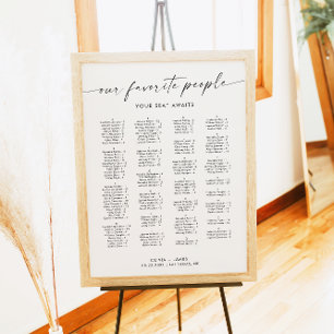 Wedding Seating Chart, Alphabetical Seating Chart 