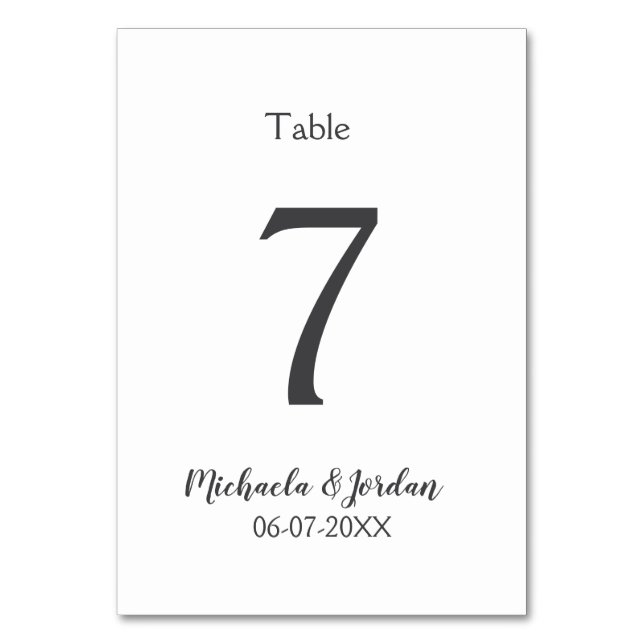 Wedding seating chart birthday anniversary  table number (Front)