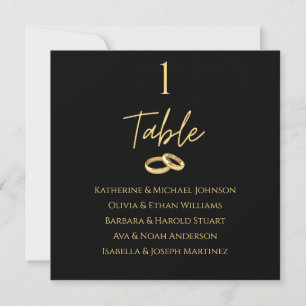 Wedding Seating Chart- Black and Gold- Invitation
