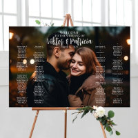 Wedding seating chart board with photo