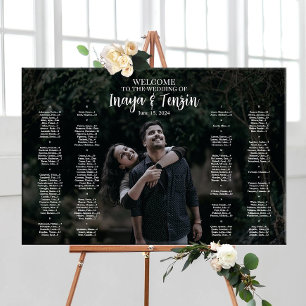 Wedding seating chart board with photo