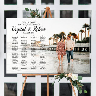 Wedding seating chart board with photo