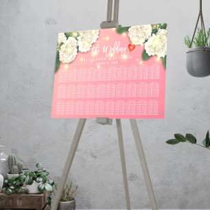 Wedding Seating Chart Chic Hydrangea String Lights