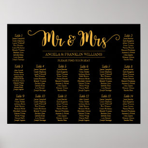 Wedding Seating Chart, Editable Background Colour Poster