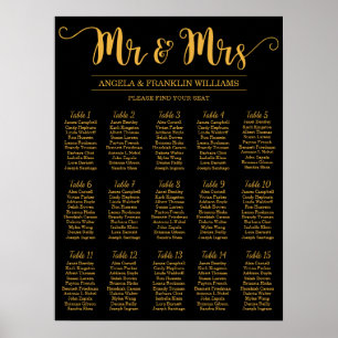 Wedding Seating Chart, Editable Background Colour Poster