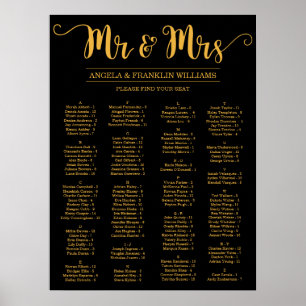 Wedding Seating Chart, Editable Background Colour Poster