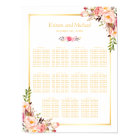 Wedding Seating Chart Elegant Chic Floral Gold