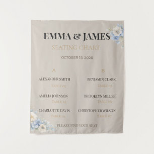 Wedding Seating Chart Elegant Floral Tapestry