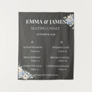 Wedding Seating Chart Elegant Floral Tapestry