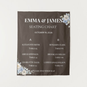 Wedding Seating Chart Elegant Floral Tapestry