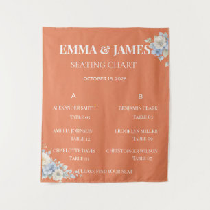 Wedding Seating Chart Elegant Floral Tapestry