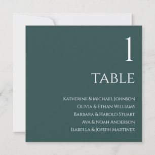 Wedding Seating Chart- Emerald Green and White Invitation