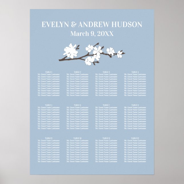 Wedding Seating Chart | Floral Branch (Front)