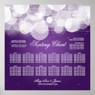 Wedding Seating Chart Glow & Sparkle Purple