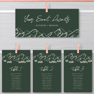 Wedding Seating Chart Header Mountain Outdoor Card