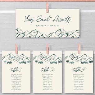 Wedding Seating Chart Header Mountain Outdoor Card