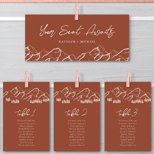Wedding Seating Chart Header Mountain Outdoor Card