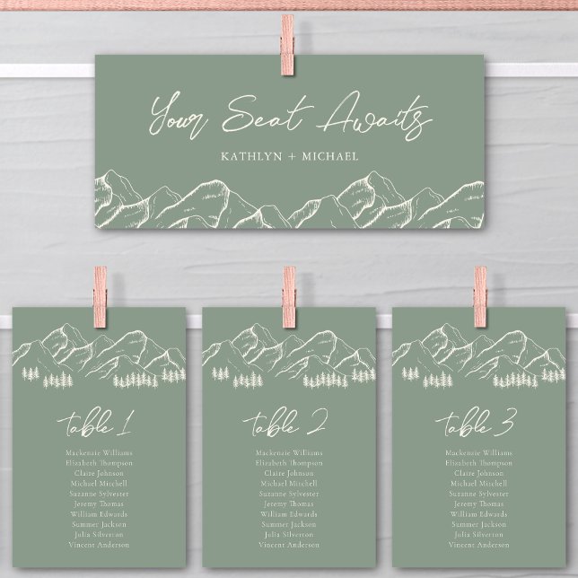 Wedding Seating Chart Header Mountain Outdoor Card (Creator Uploaded)